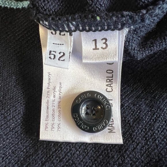 Vintage Carlo Colucci Knit Cardigan Sweater Men’s L Abstract Stripes Designer - Picture 10 of 11